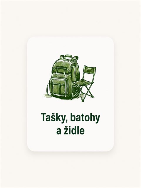 Tašky, batohy a židle